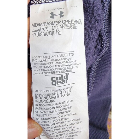 NOTRE DAME Hoodie Size Medium Under Armour Pullover Cold Gear Loose - Picture 7 of 8